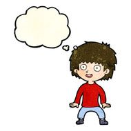 cartoon excited boy with thought bubble N60