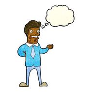 cartoon salesman with thought bubble N4