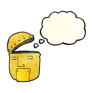 cartoon robot head with thought bubble N20