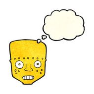 cartoon robot head with thought bubble N21