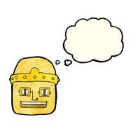 cartoon robot head with thought bubble N22