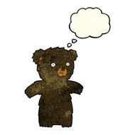 cute cartoon black bear with thought bubble N25