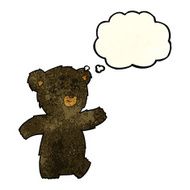 cute cartoon black bear with thought bubble N26