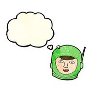 cartoon astronaut head with thought bubble N3