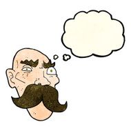 cartoon angry old man with thought bubble N55