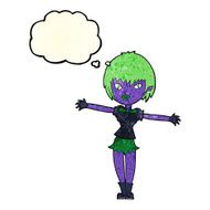 cartoon vampire girl with thought bubble N89