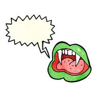 cartoon vampire lips with thought bubble N2