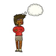 Cartoon Annoyed Woman With Thought Bubble N73