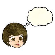 cartoon female face with thought bubble N58