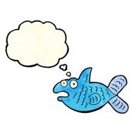 cartoon fish with thought bubble N31