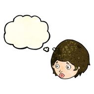 cartoon girl with concerned expression thought bubble N4