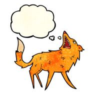 cartoon snapping fox with thought bubble N2