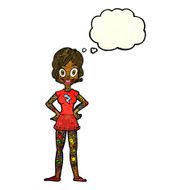 cartoon woman with heavy tattoos thought bubble N4