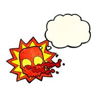 cartoon halloween skull symbol with thought bubble N2