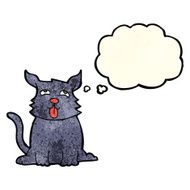 cartoon happy dog with thought bubble N35