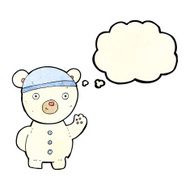 cartoon polar bear cub with thought bubble N27