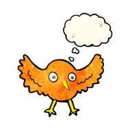 cartoon bird with thought bubble N112