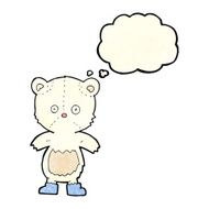 cartoon polar bear cub with thought bubble N29