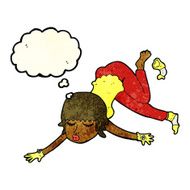 cartoon woman floating with thought bubble N4