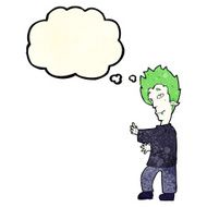 cartoon vampire with thought bubble N50