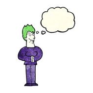 cartoon vampire with thought bubble N51