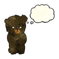 cute cartoon black bear with thought bubble N27