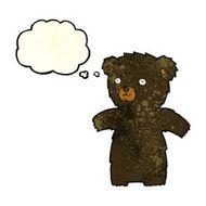 cute cartoon black bear with thought bubble N28