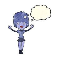 cartoon vampire girl with thought bubble N90