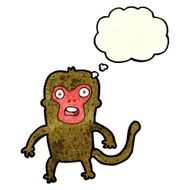 cartoon monkey with thought bubble N12