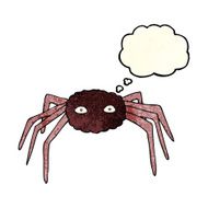 cartoon spider with thought bubble N8