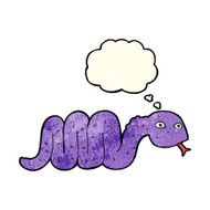 funny cartoon snake with thought bubble N5