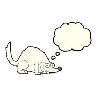 cartoon happy dog with thought bubble N36
