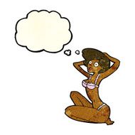 cartoon underwear model with thought bubble N4