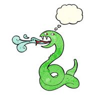 cartoon hissing snake with thought bubble N3