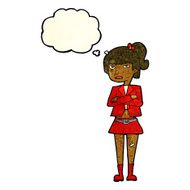 cartoon cool girl with thought bubble N11
