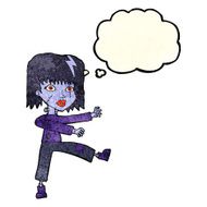 cartoon undead girl with thought bubble N2