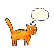 cartoon frightened cat with thought bubble N10