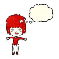 cartoon vampire girl with thought bubble N91