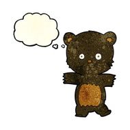 cute cartoon black bear with thought bubble N29