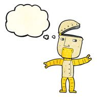 cartoon funny robot with thought bubble N29