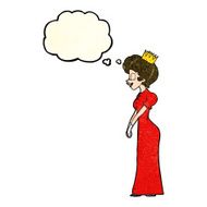 cartoon princess with thought bubble N14