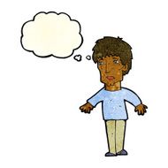 cartoon surprised man with thought bubble N52