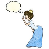cartoon princess with thought bubble N16