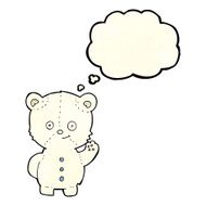 cartoon polar bear cub with thought bubble N30