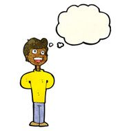 cartoon happy man with thought bubble N182