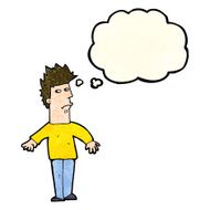 cartoon worried man with thought bubble N37