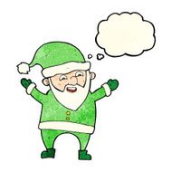 cartoon santa claus with thought bubble N75
