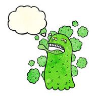 cartoon funny ghost with thought bubble N8