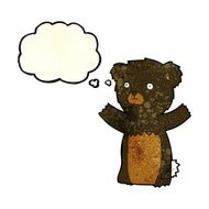 cute cartoon black bear with thought bubble N30