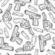 Seamless handgun vector background